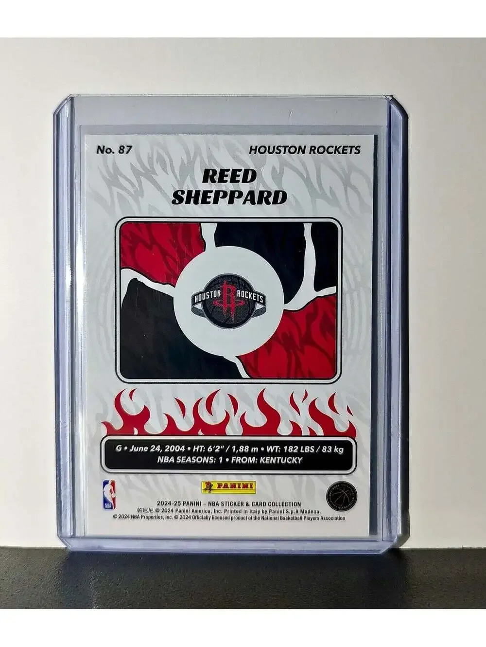 Reed Sheppard Rookie 2024-25 Panini NBA #87 Sticker Card Houston Rockets